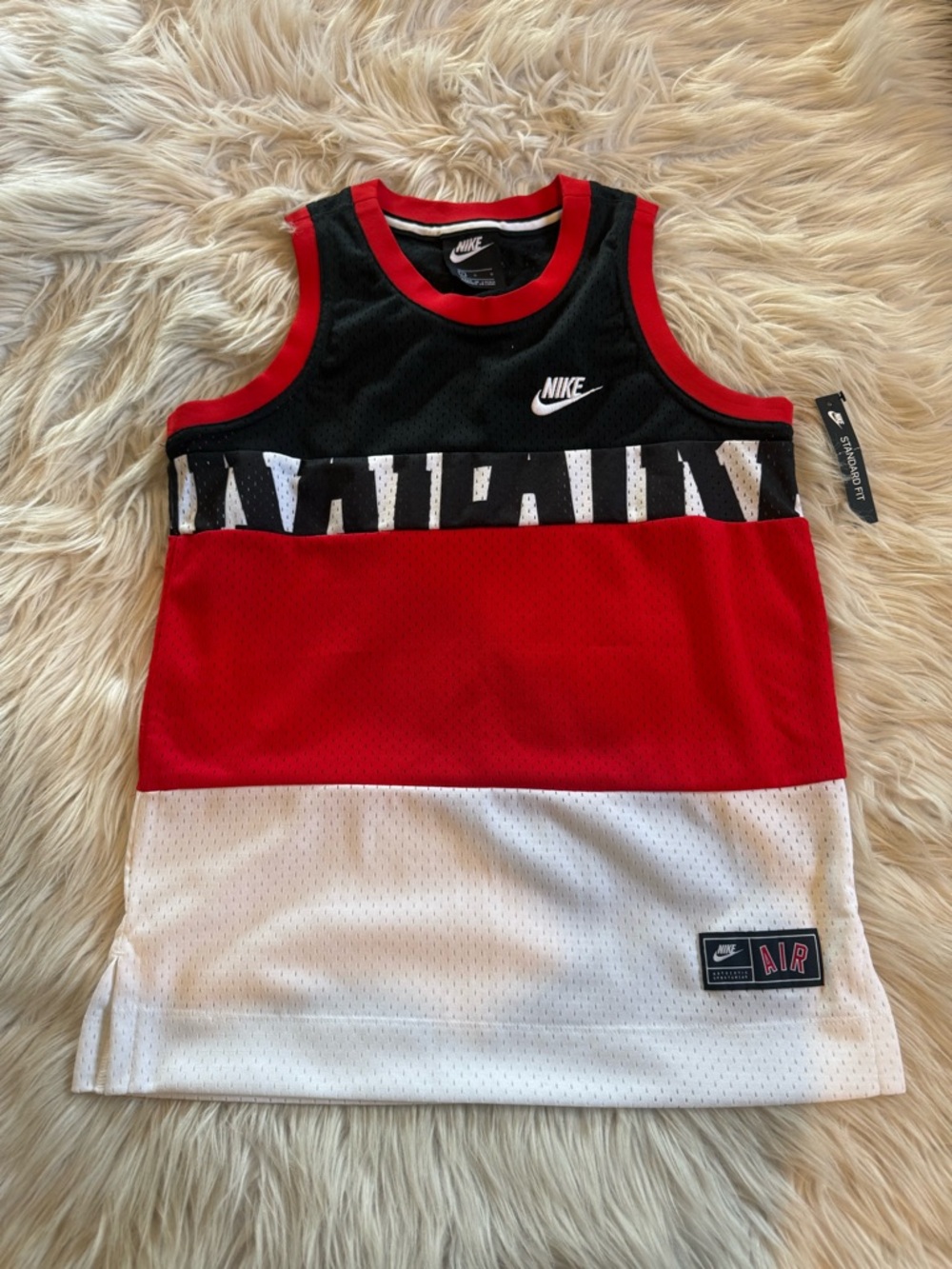 Nike Kids Colorblock Red Black White Tank Top